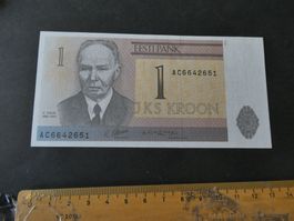 Estland 1992, 1 Kroon - ungefaltet