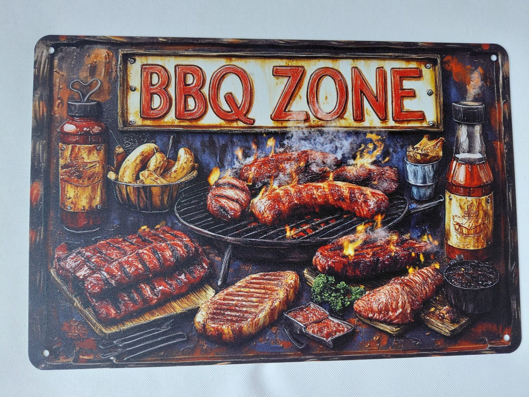 Schilder: Metallschild BBQ Zone / B-Ware / 30cm × 20cm – Neu und originalverpackt aus Walenstadt von emynmuil1