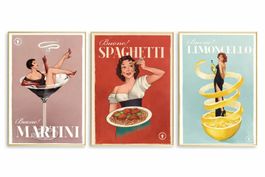 3x Poster affiche Impression Vintage italien
