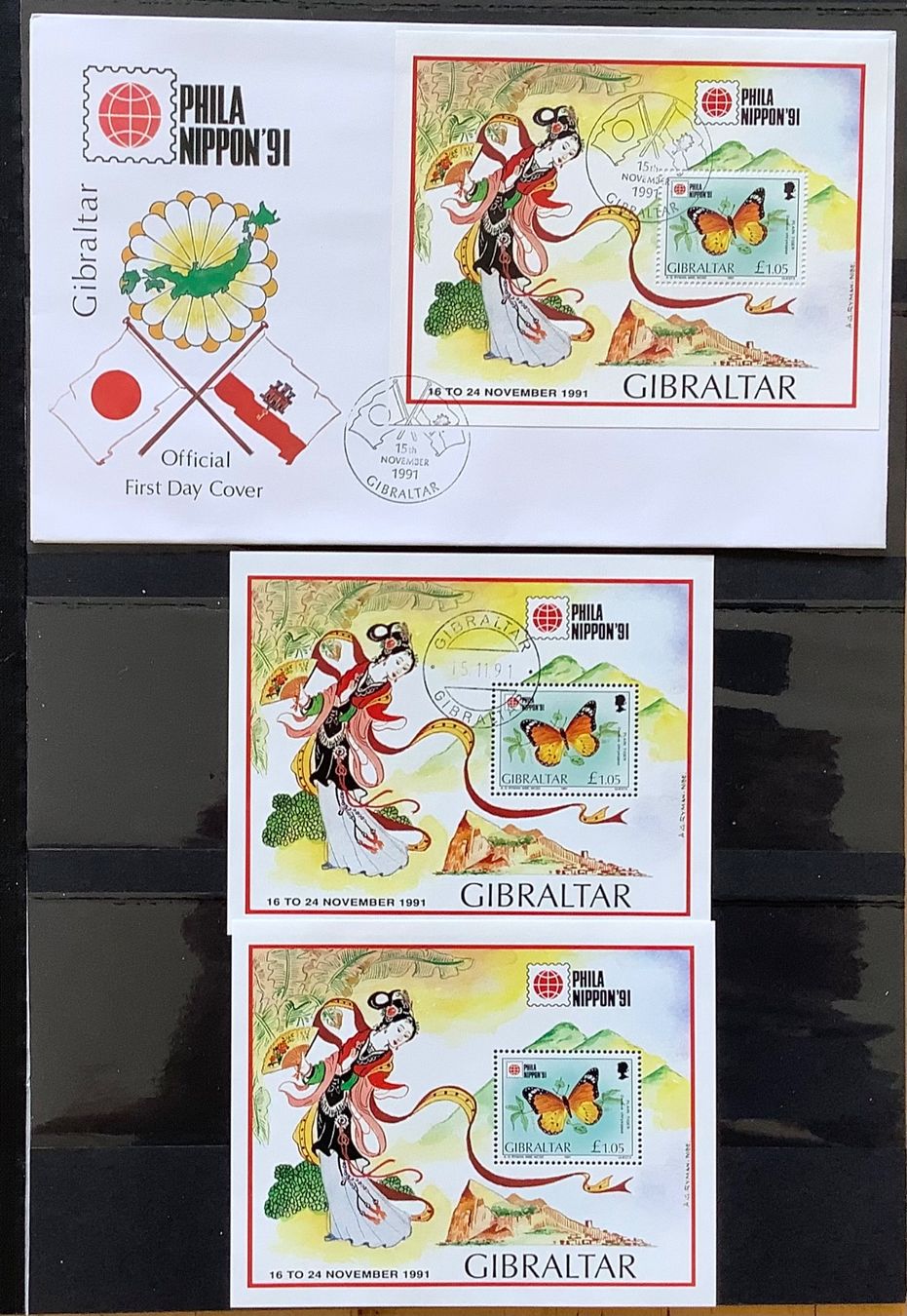Alle Briefmarken: 1992 - Gibraltar -GB -PHILANIPPON 91´ FDC  + Blocks **+ ET – Neu (gemäss Beschreibung) aus Liestal von Pep3