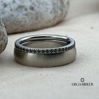 Edelstahl und Titanium Set aus 2 Ringen Grösse 58