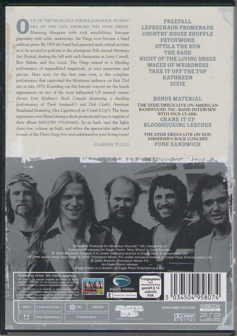 Tutti i DVDs: DIXIE DREGS - LIVE at MONTREUX 1978 – Usato da Lausanne venduto da sbar224 1