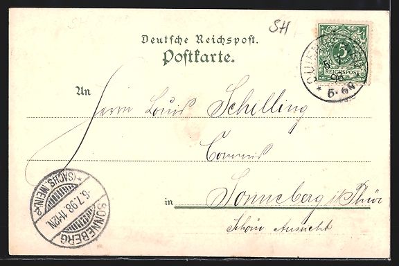 Cartoline postali: Litho Schaffhausen, Rheinfall, Munoth, S – Usato da Berlin venduto da bartko-reher 1