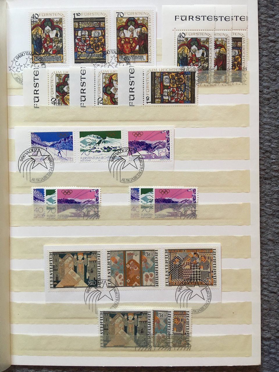Alle Briefmarken: Liechtenstein 1974-79 postfrisch und gestempelt mit ET – Gebraucht aus Nesslau von zueri6 9