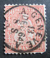 Sitzende Helvetia 30 Rappen gestempelt