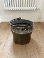 Cache-pot vintage en métal patiné pour plantes ou décoration
