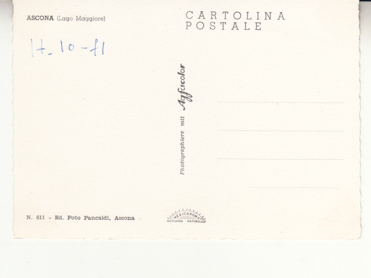 Ansichtskarten: Ascona 1971 – Gebraucht aus Bürglen TG von StampGraf 1