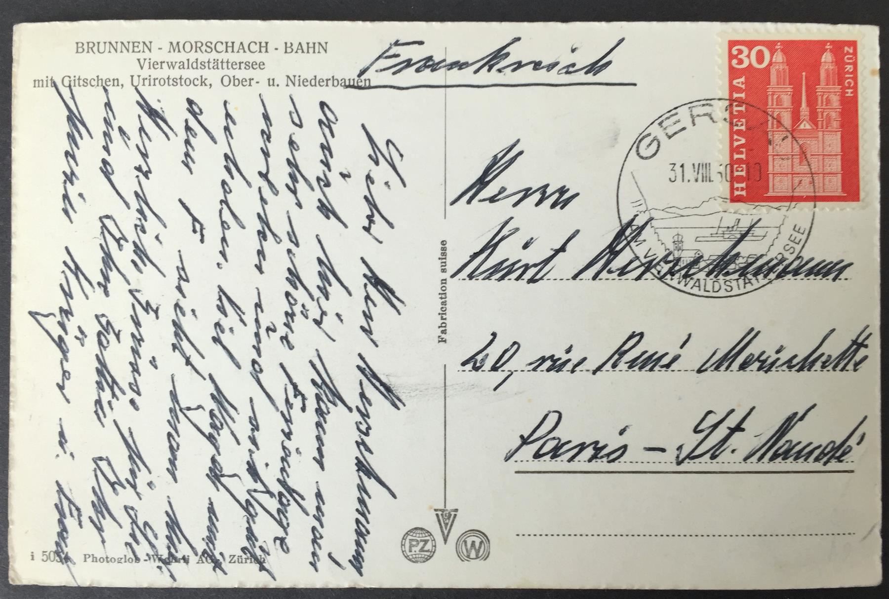 Ansichtskarten: BRUNNEN-MORSCHACH-BAHN und Postauto – Gebraucht aus Jona von philajona 1