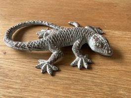 Dekofigur Gecko Metall neuwertig