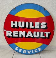 Emailschild Huiles Renault Service plaque tôle