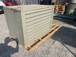 Schubladenstock metall, 146 x 107 cm, 112 cm hoch