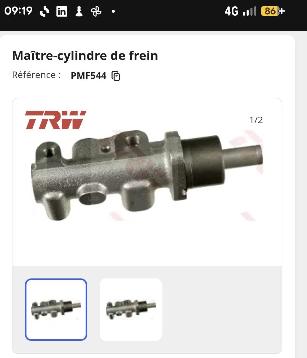 Citroën Tutti pezzi di ricambio auto: Maître-cylindre de frein auto - neuf – Nuovo e nell'imballaggio originale da Biel/Bienne venduto da branusi