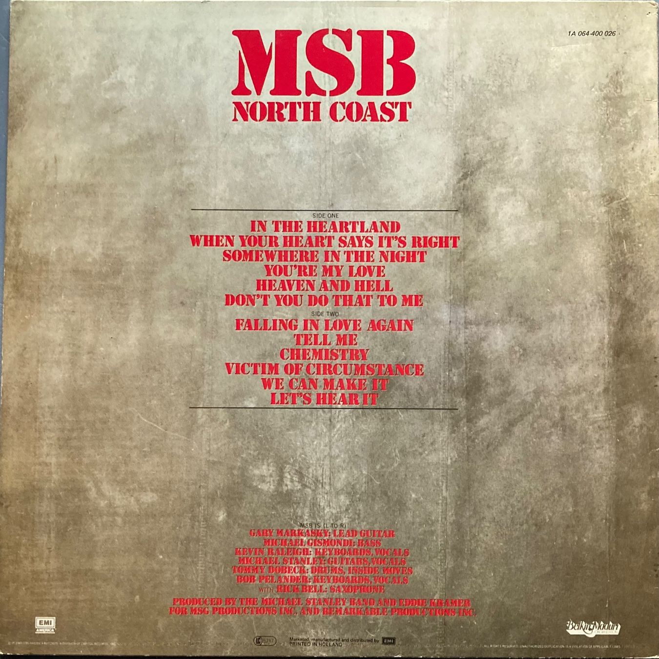 Vinyles: MICHAEL STANLEY BAND - NORTH COAST – D'occasion à Poliez-Pittet par Newtown-Records 1