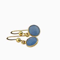 Silberohrringe mit blauen Chalcedon