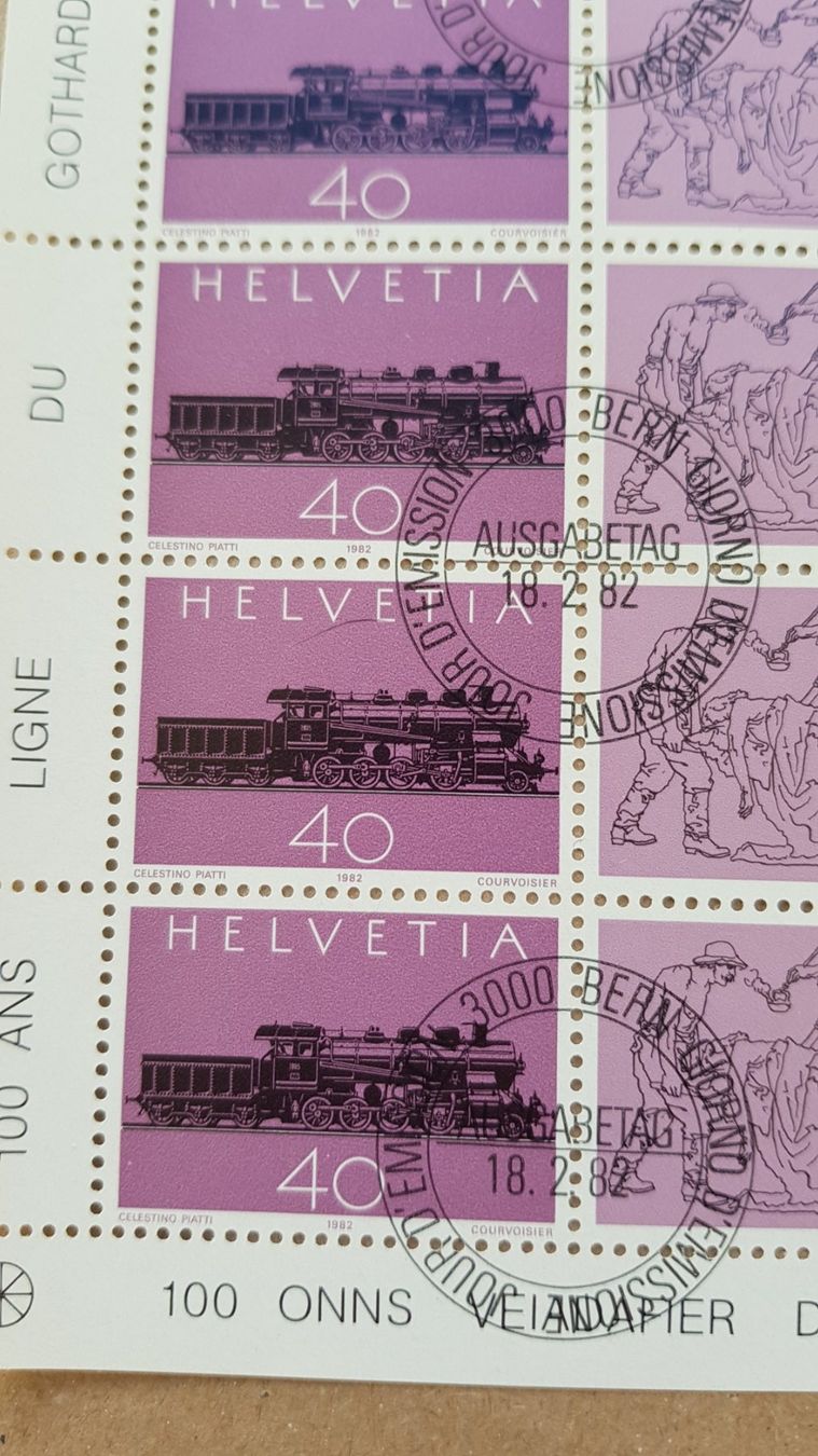 Alle Briefmarken: 1982 - Kleinbogen Nr. 668 - 669 mit ET        /   454 – Gebraucht aus Rümlang von coh_87ww 1