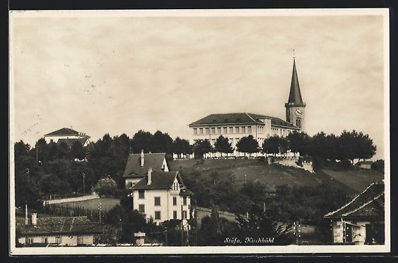 Cartoline postali: AK Stäfa, Kirchbühl, Ortspartie, 1936 – Usato da Berlin venduto da bartko-reher