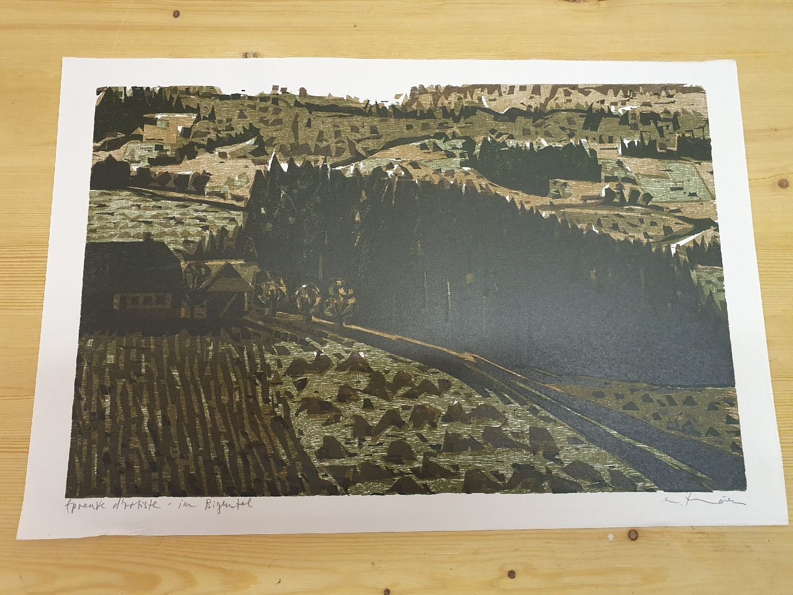 Xilografie: Martin Thönen Original Holzschnitt EA handsigniert – Usato da Rüedisbach venduto da hanaku