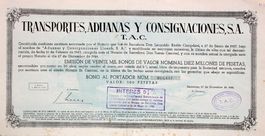 Transportes Aduanas y Consignaciones SA, Barcelona - 1944