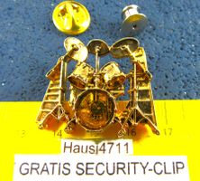 SCHLAGZEUG MUSIC CUTOUT PIN GOLDIG VINTAGE