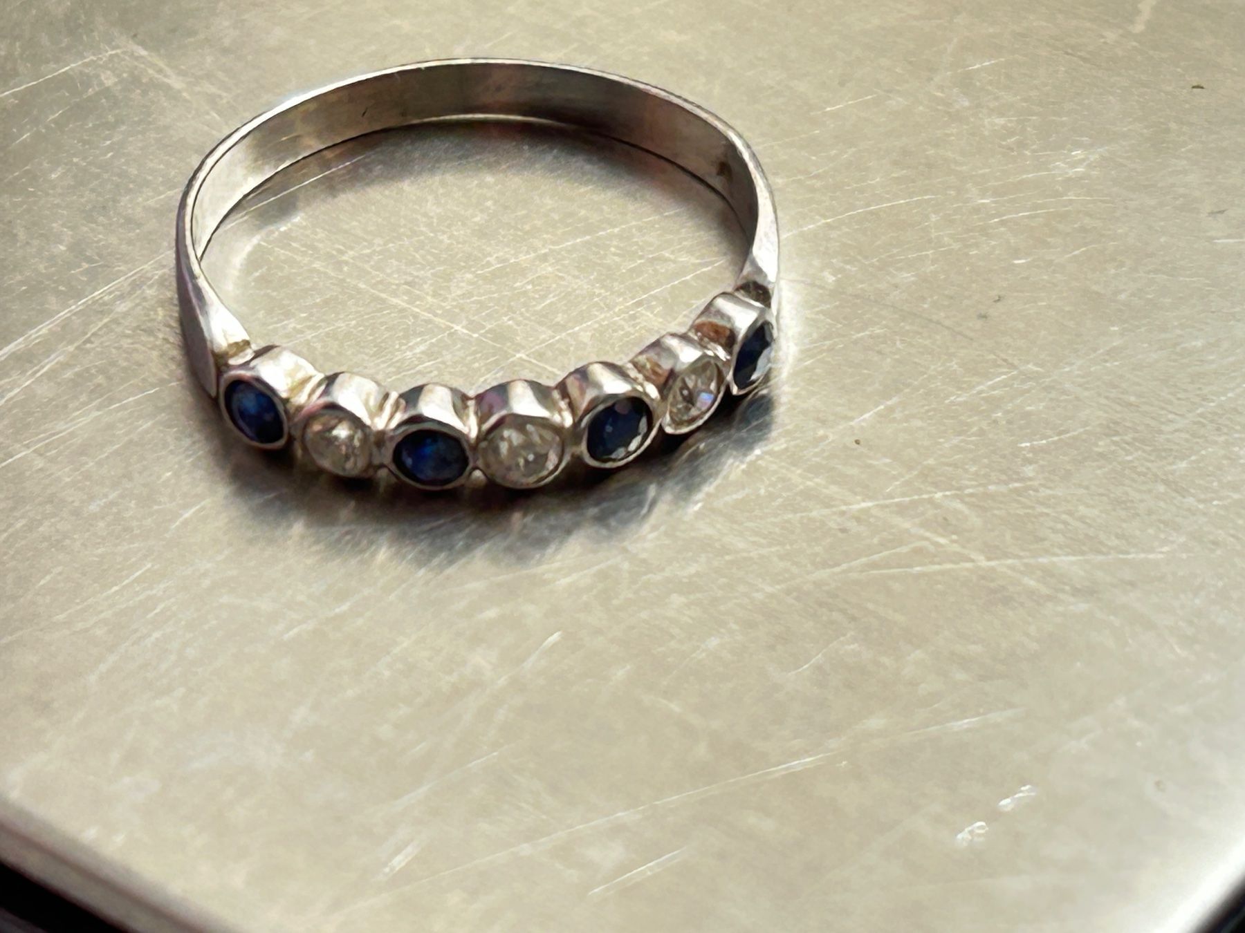 Ringe: Silberring mit blau-weissen steinen "Elegante" (60) – Gebraucht aus Basel von bellespirit 8