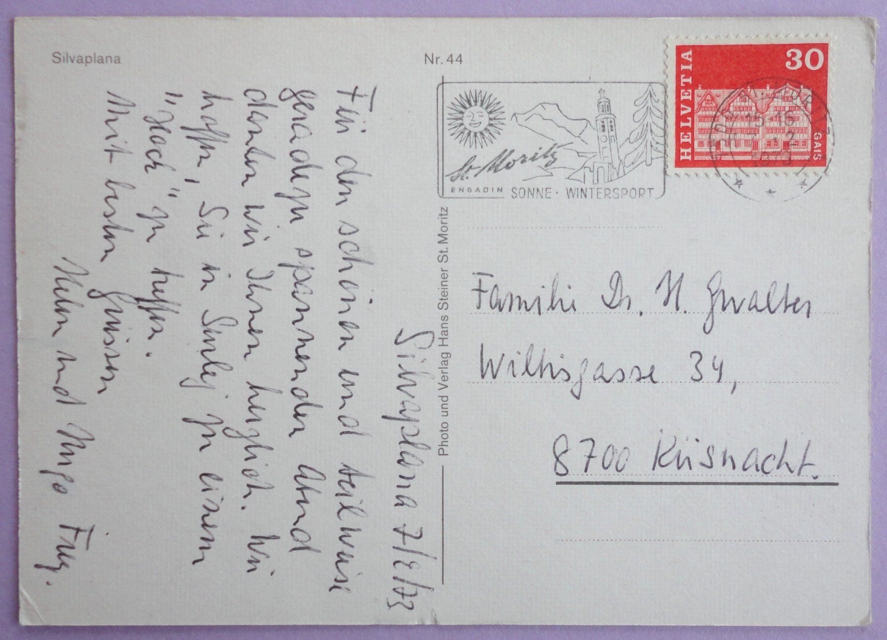 Cartoline postali: Silvaplana – Usato da Fétigny venduto da Billy2miny 1