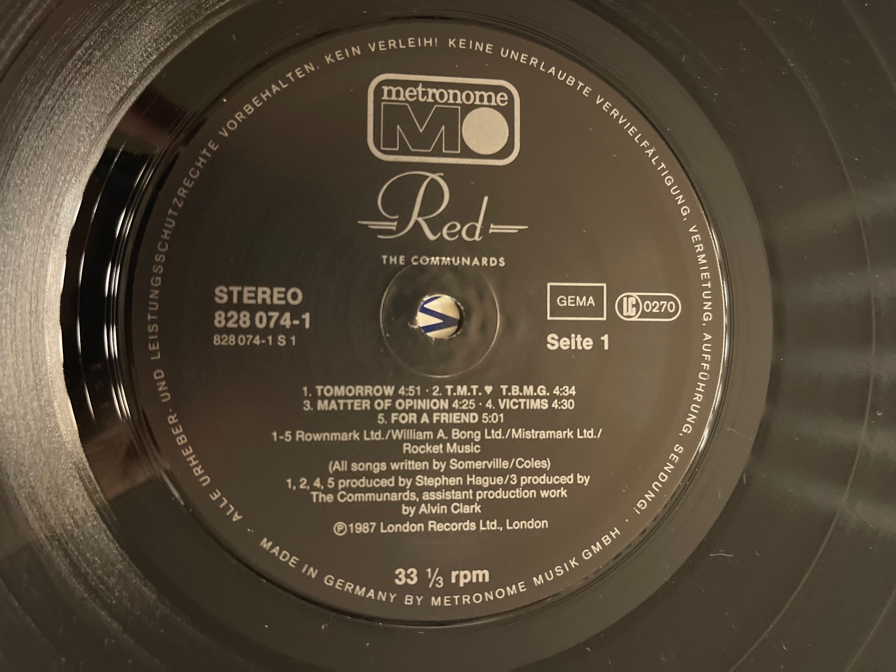 Dischi in vinile: S1852/The Communards - Red – Usato da Frutigen venduto da Philippe_jsp 2