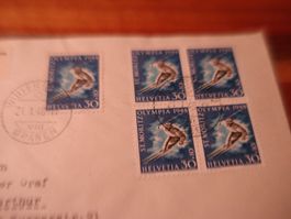 Briefsatz Olympia 1948, 4erblocks, sauber o Winterthur