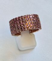 Ring aus rose vergoldetem Silber voll besetzt mit Amethisten