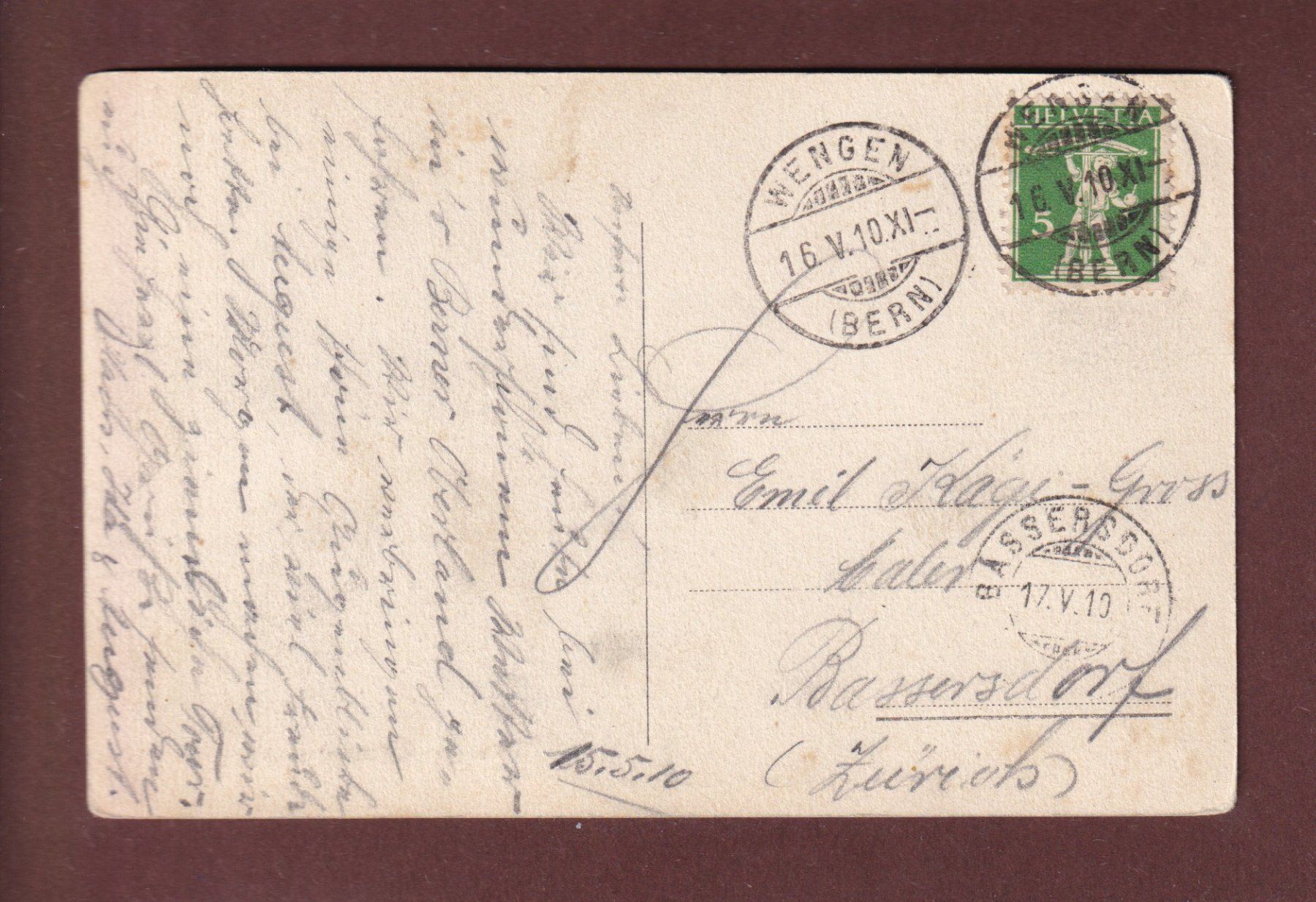 Ansichtskarten: WENGEN - 1910 – Gebraucht aus Pully von nicecards-shop 1