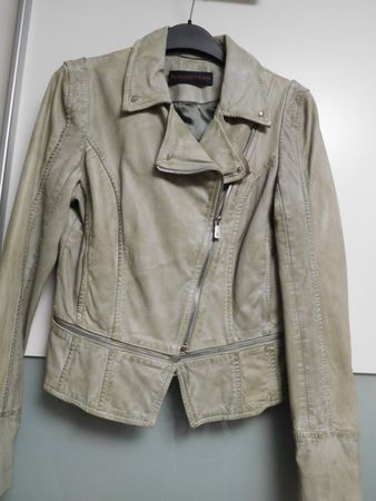 TRUSSARDI Echt Leder JACKE 34 Bikerstyle NEU