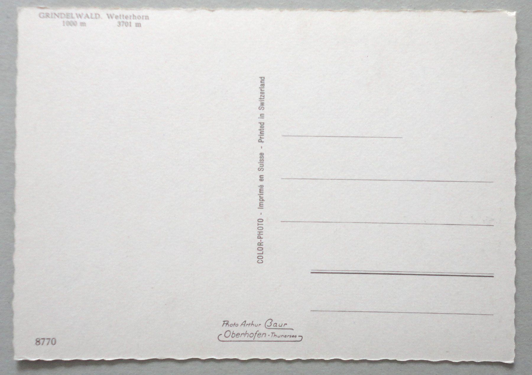 Cartoline postali: Grindelwald, Wetterhorn – Usato da Fétigny venduto da Billy2miny 1