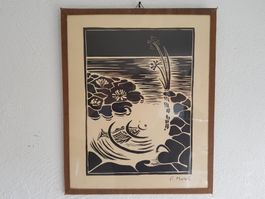 F Morel gravure ancienne signature dans la planche