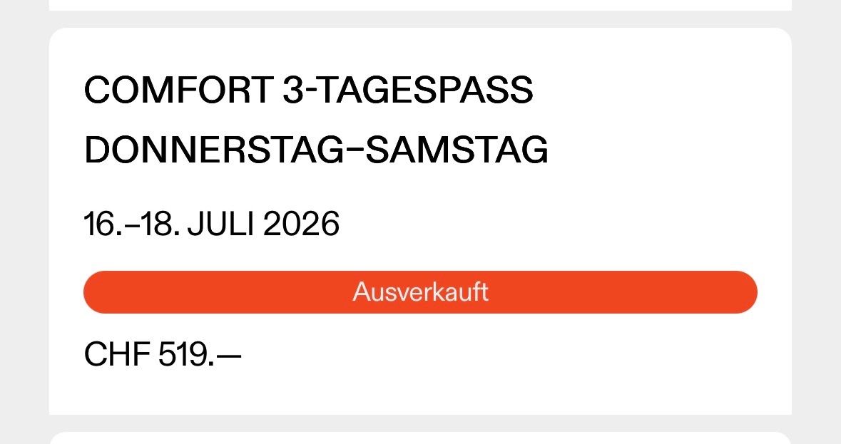 Billets: Comfoprt 3-Tagespass – Neuf avec emballage d'origine à Bremgarten b. Bern par GlowMoon