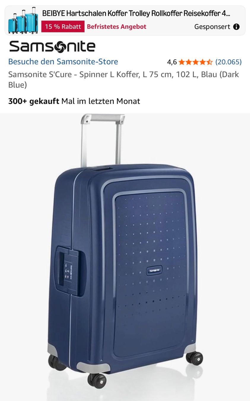 Samsonite Valigie: Samsonite S Cure Koffer 75cm 4 Rollen – Nuovo (secondo la descrizione) da Fulenbach venduto da Gambler001 4