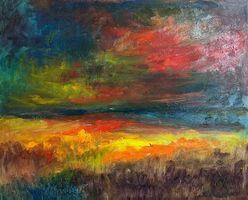 Weber, Karl. Dramatische Stimmung, 1970. Öl auf Leinwand.