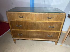 Ancienne Commode en bois avec miroir