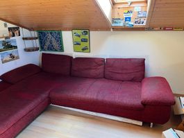 Sofa Rot mit verstellbarer Rückenlehne