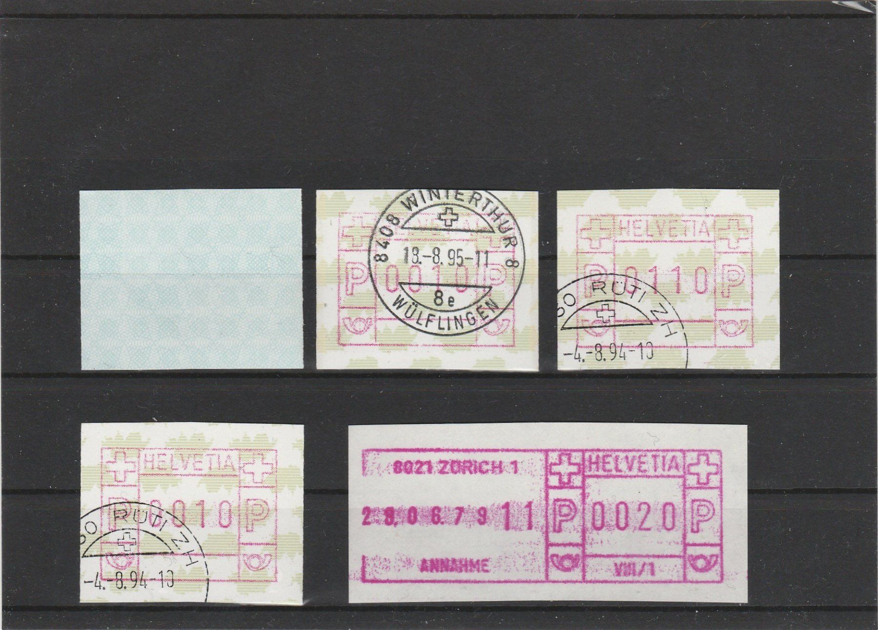 Alle Briefmarken: diverse ATM – Gebraucht aus Oberglatt ZH von Wiedmi6