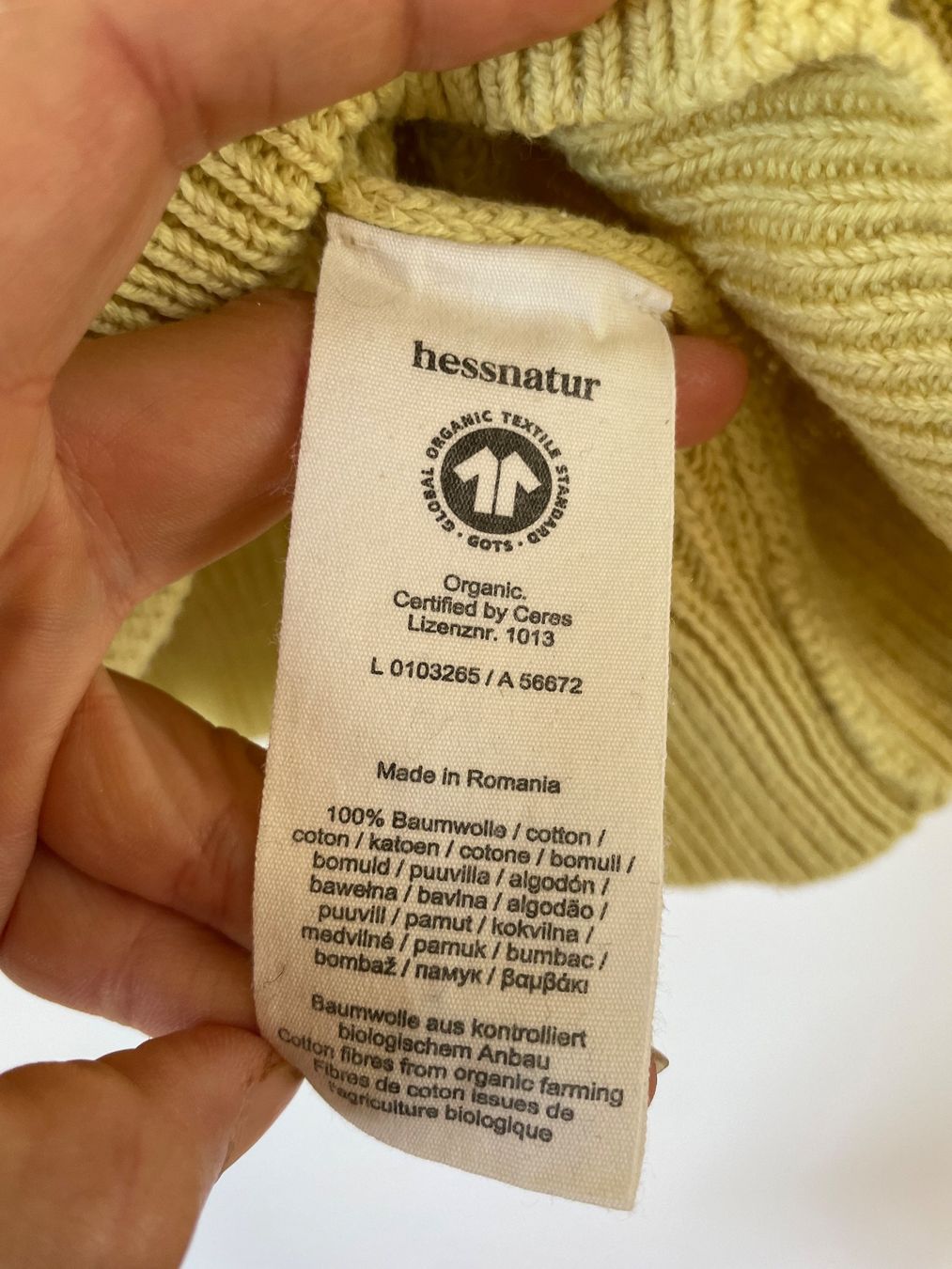 Hessnatur Maglioni & Felpe: hessnatur Troyer Strickpullover Bio-Baumwolle Gr. S Hellgelb – Usato da Neukirch an der Thur venduto da bee88 3