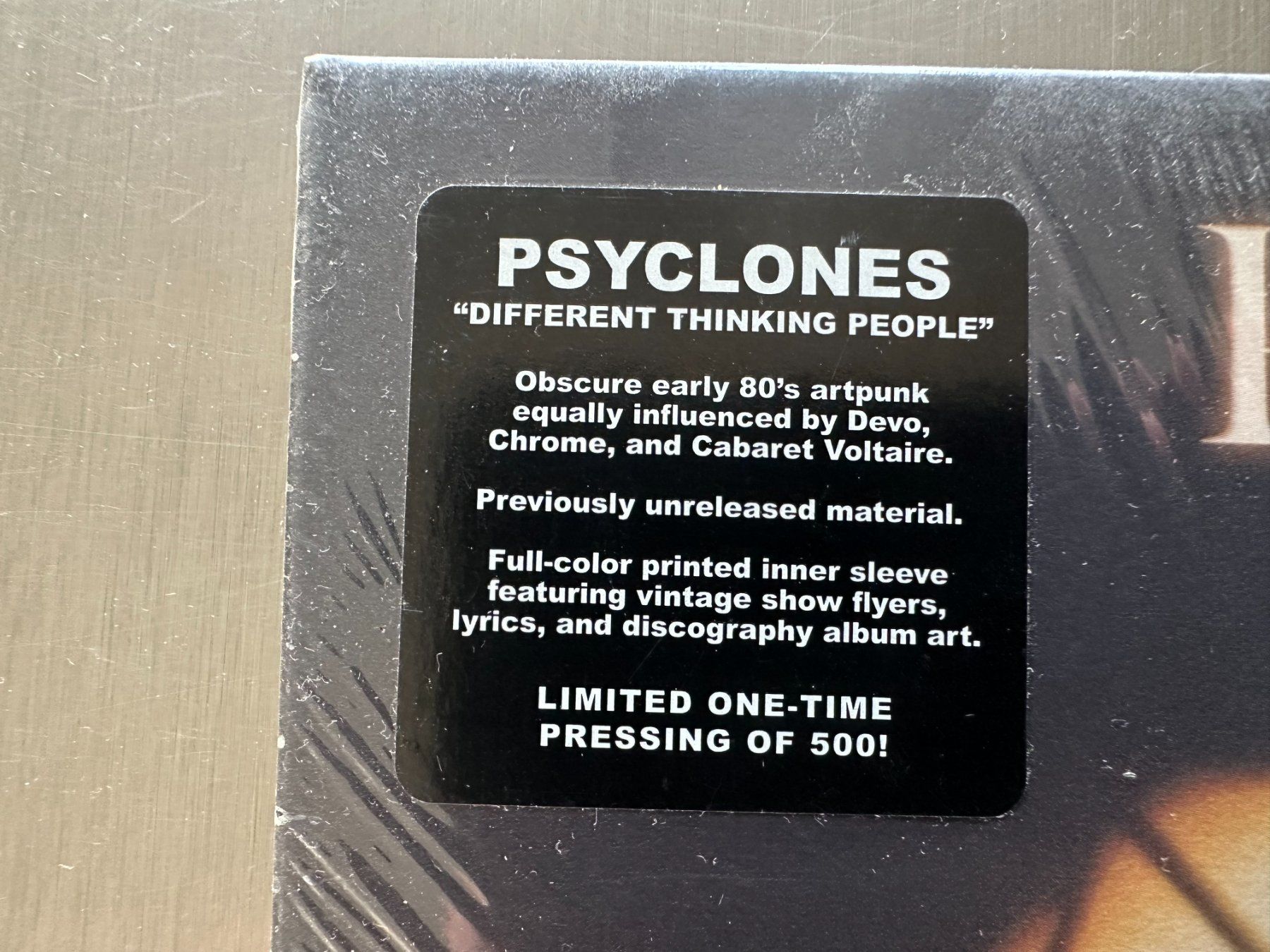 Vinyles: PSYCLONES LP DIFFERENT THINKING PEOPLE - INDUSTRIEL – Neuf (Voir description) à Sion par jaipur1401 1