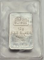 10g Silberbarren Credit Suisse 999 eingeschweisst mit Nummer