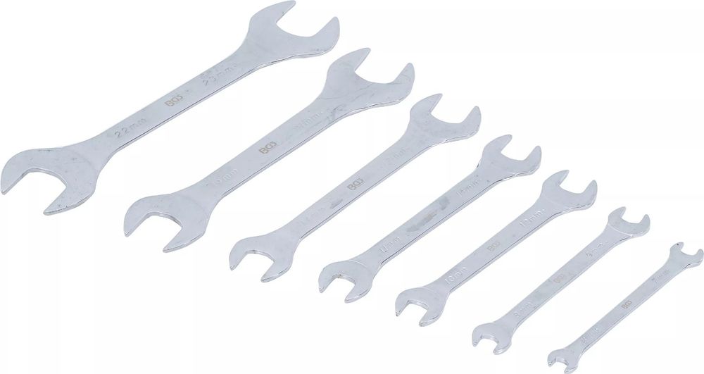 QUARKZMAN Doppelmaulschlüssel-Set – 3 Stück, 6×7 Mm, Aus CR-V Stahl, Chromiert, Ultraflach Für Enge Räume