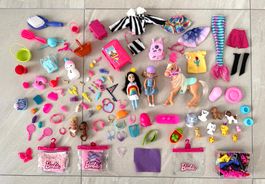 Barbie Zubehör-Set, 60+ Teile, Puppen, Pferde, Haustiere...