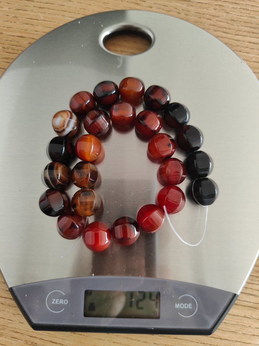 Pietre preziose: Buntachat, sechseckige Beads, ca. 14.5mm, Strang – Nuovo e nell'imballaggio originale da Rümlang venduto da 21f 3