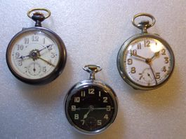 Taschenuhr mit Wecker, Lot 3 Stück