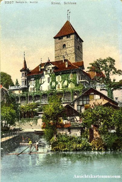 Cartoline postali: Spiez - Schloss + ca. 1910 – Usato da Emmenbrücke venduto da teestube