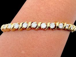 Tennis Brillanten 5.6c Armband 18k GG Länge 18.8cm *S2302