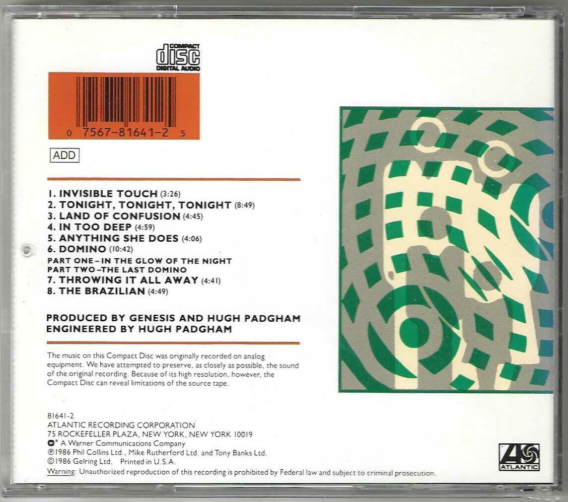 CDs: Genesis – Invisible Touch – Gebraucht aus Genève von CDLPBookS 1