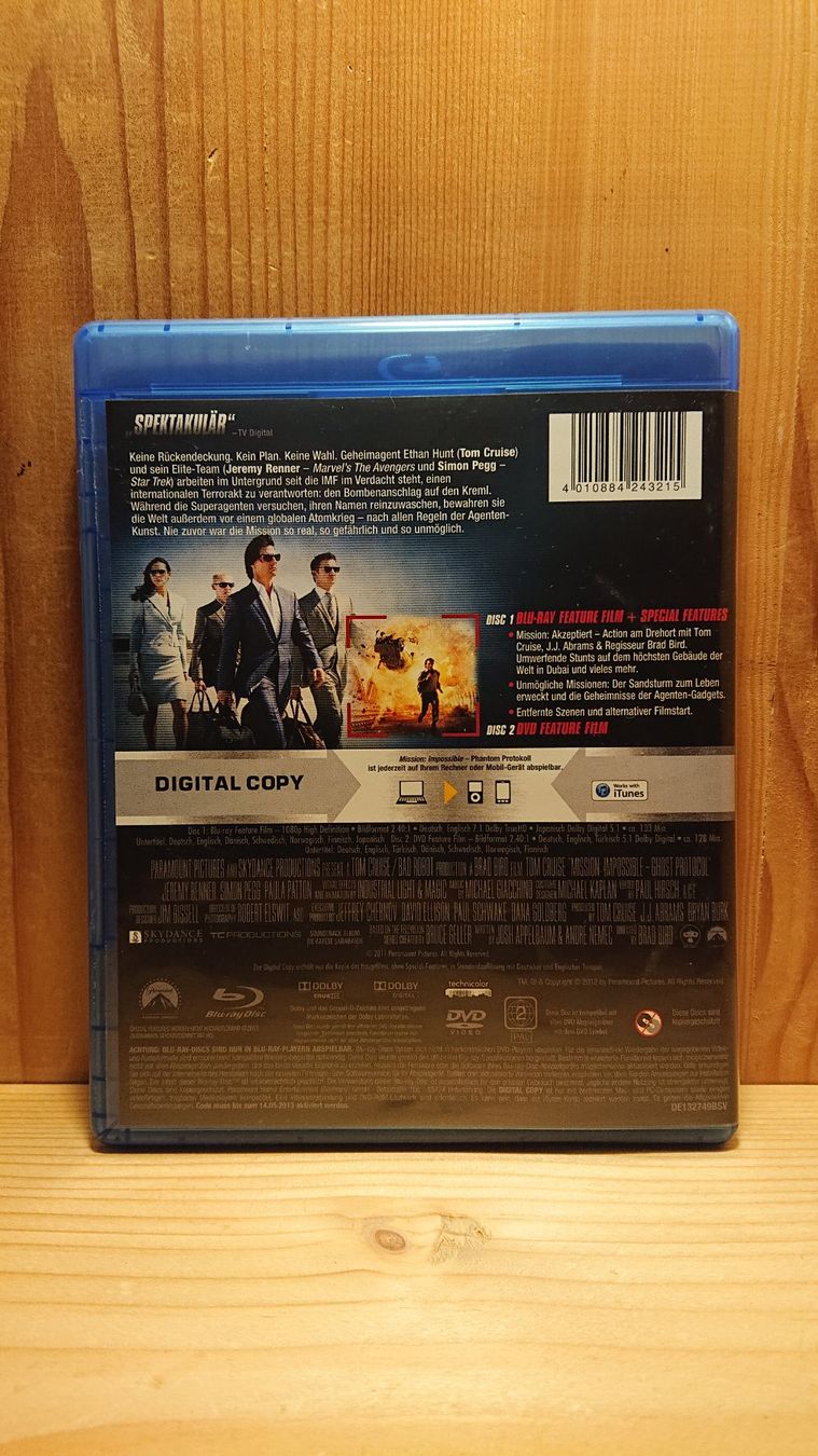 Tutti i DVDs: MISSION: IMPOSSIBLE Phantom Protokoll Blu-Ray – Usato da Wilderswil venduto da Exebub 1