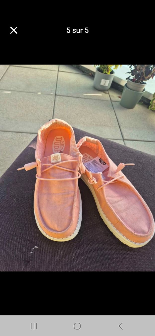 Scarpe da uomo: Chaussures Hey Dude saumon – Usato da Sion venduto da ema_9797 1